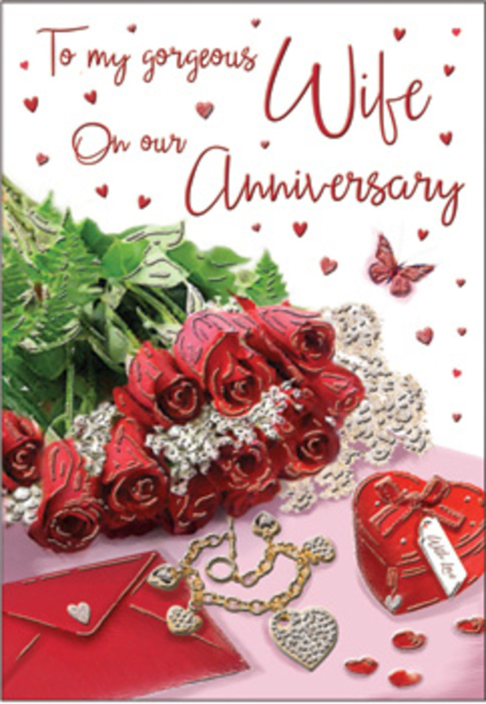 In this richly detailed anniversary card scene, a bouquet of classic red roses takes centre stage, each bloom fully open and exquisitely layered, as if it has been chosen one by one by an experienced Thames Ditton florist. The roses sit low and abundant, their velvety petals forming a deep scarlet focal point, framed by lush greenery that adds movement and contrast. Resting close by is a pristine envelope, its folded lines crisp and inviting, suggesting a handwritten note waiting to be read in the quiet of an evening at home near Weston Green. Beside it lies a delicate piece of jewellery, perhaps a necklace or bracelet, its polished metal and tiny stones catching the soft daylight that washes across the arrangement. A small heart-shaped gift box, vivid and glossy, reinforces the theme of treasured memories and thoughtful surprises exchanged over many years together. Tiny heart motifs are sprinkled across the surface, and a single butterfly detail appears to hover above, providing a light, whimsical touch to the romantic composition. The lighting is gentle yet clear, picking up the subtle sheen on petals, the smoothness of the card, and the tender curve of the heart-shaped keepsake. The overall impression is of a carefully styled moment, the sort of romantic tableau couples in Thames Ditton might associate with an anniversary bouquet delivered just in time for dinner, celebrating a bond that feels both timeless and deeply rooted in shared daily life.